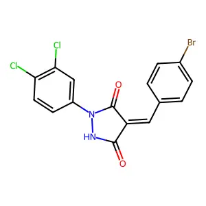 4-(4-Bromobenzylidene)-1-(3,4-dichlorophenyl)-3,5-pyrazolidinedione structure