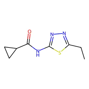N-(5-ethyl-1,3,4-thiadiazol-2-yl)cyclopropanecarboxamide structure