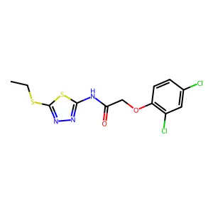 2-(2,4-dichlorophenoxy)-N-[5-(ethylsulfanyl)-1,3,4-thiadiazol-2-yl]acetamide structure