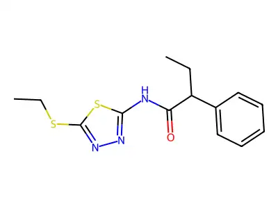 N-(5-ethylsulfanyl-1,3,4-thiadiazol-2-yl)-2-phenylbutanamide structure