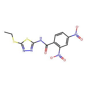 N-(5-ethylsulfanyl-1,3,4-thiadiazol-2-yl)-2,4-dinitrobenzamide structure