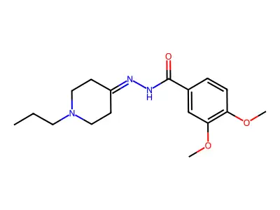 3,4-dimethoxy-N'-(1-propylpiperidin-4-ylidene)benzohydrazide structure