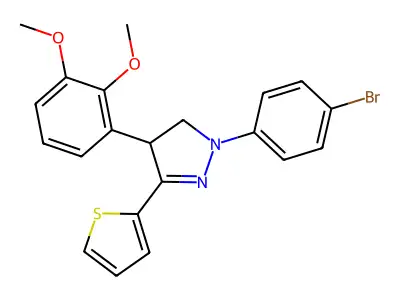 2-(4-Bromophenyl)-4-(2,3-dimethoxyphenyl)-5-thiophen-2-yl-3,4-dihydropyrazole structure