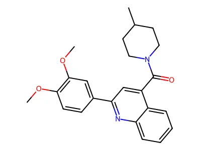 [2-(3,4-Dimethoxyphenyl)quinolin-4-yl]-(4-methylpiperidin-1-yl)methanone structure