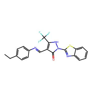 2-(1,3-benzothiazol-2-yl)-4-[(4-ethylanilino)methylene]-5-(trifluoromethyl)-2,4-dihydro-3H-pyrazol-3-one structure