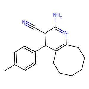 2-amino-4-(4-methylphenyl)-5,6,7,8,9,10-hexahydrocycloocta[b]pyridine-3-carbonitrile structure