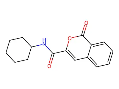 N-cyclohexyl-1-oxo-1H-isochromene-3-carboxamide structure