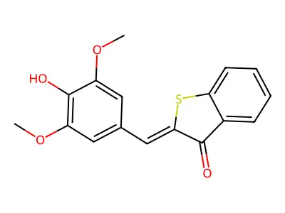 2-(4-hydroxy-3,5-dimethoxybenzylidene)-1-benzothiophen-3(2H)-one structure