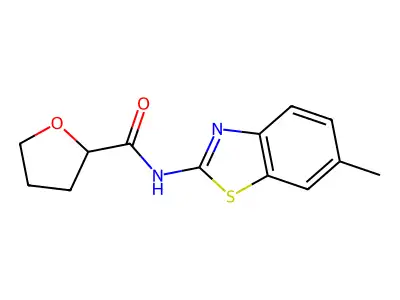 N-(6-methyl-1,3-benzothiazol-2-yl)oxolane-2-carboxamide structure