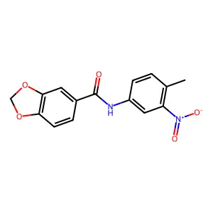 N-(4-methyl-3-nitrophenyl)-1,3-benzodioxole-5-carboxamide structure