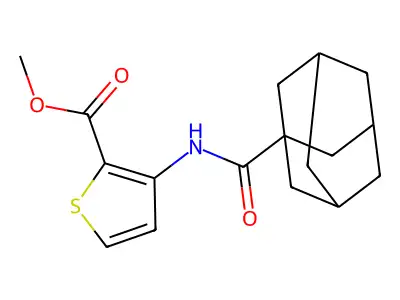 Methyl 3-[(1-adamantylcarbonyl)amino]-2-thiophenecarboxylate structure