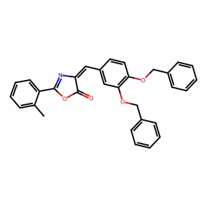(4Z)-4-[[3,4-bis(phenylmethoxy)phenyl]methylidene]-2-(2-methylphenyl)-1,3-oxazol-5-one structure