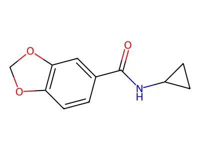 N-cyclopropyl-1,3-dioxaindane-5-carboxamide structure