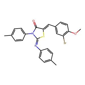 5-(3-bromo-4-methoxybenzylidene)-3-(4-methylphenyl)-2-[(4-methylphenyl)imino]-1,3-thiazolidin-4-one structure