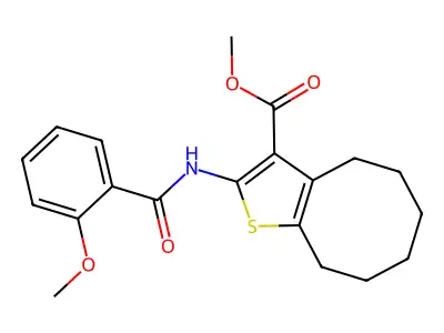 methyl 2-[(2-methoxybenzoyl)amino]-4,5,6,7,8,9-hexahydrocycloocta[b]thiophene-3-carboxylate structure