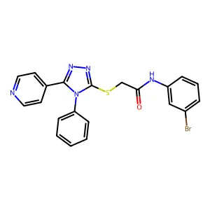 N-(3-bromophenyl)-2-[(4-phenyl-5-pyridin-4-yl-1,2,4-triazol-3-yl)sulfanyl]acetamide structure