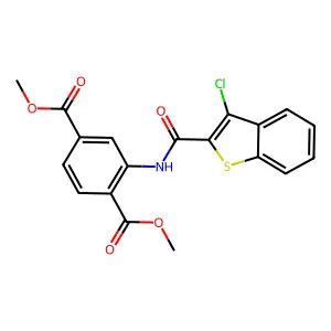 Dimethyl 2-{[(3-chloro-1-benzothien-2-yl)carbonyl]amino}terephthalate structure