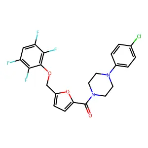 1-(4-Chlorophenyl)-4-{5-[(2,3,5,6-tetrafluorophenoxy)methyl]-2-furoyl}piperazine structure