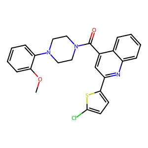 [2-(5-chlorothiophen-2-yl)quinolin-4-yl]-[4-(2-methoxyphenyl)piperazin-1-yl]methanone structure