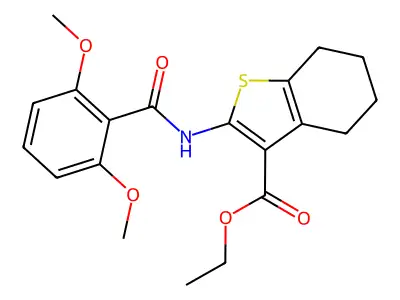 ethyl 2-[(2,6-dimethoxybenzoyl)amino]-4,5,6,7-tetrahydro-1-benzothiophene-3-carboxylate structure