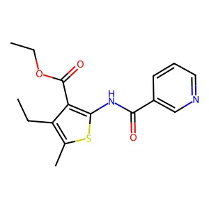 Ethyl 4-ethyl-5-methyl-2-(pyridine-3-carbonylamino)thiophene-3-carboxylate structure