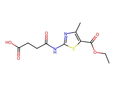 4-{[5-(Ethoxycarbonyl)-4-methyl-1,3-thiazol-2-yl]amino}-4-oxobutanoic acid structure