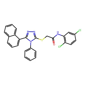 N-(2,5-dichlorophenyl)-2-[(5-naphthalen-1-yl-4-phenyl-1,2,4-triazol-3-yl)sulfanyl]acetamide structure