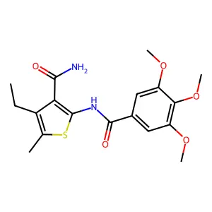 4-Ethyl-5-methyl-2-[(3,4,5-trimethoxybenzoyl)amino]thiophene-3-carboxamide structure