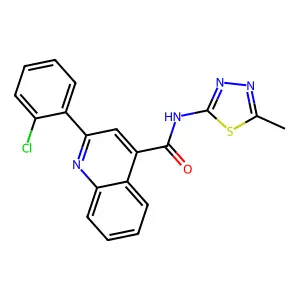 2-(2-chlorophenyl)-N-(5-methyl-1,3,4-thiadiazol-2-yl)quinoline-4-carboxamide structure