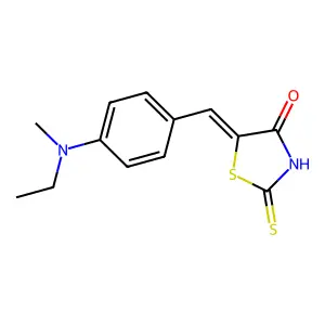 (5E)-5-[[4-[ethyl(methyl)amino]phenyl]methylidene]-2-sulfanylidene-1,3-thiazolidin-4-one structure