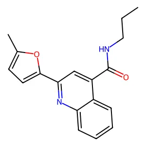 2-(5-methylfuran-2-yl)-N-propylquinoline-4-carboxamide structure