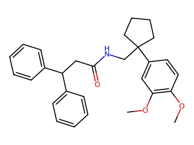 N-{[1-(3,4-dimethoxyphenyl)cyclopentyl]methyl}-3,3-diphenylpropanamide structure
