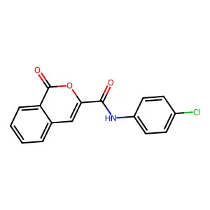 N-(4-chlorophenyl)-1-oxo-1H-isochromene-3-carboxamide structure