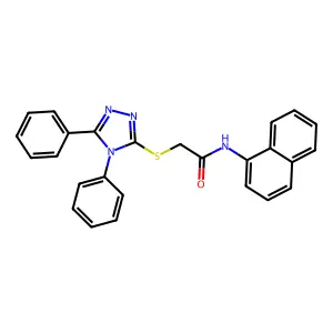 2-[(4,5-diphenyl-1,2,4-triazol-3-yl)sulfanyl]-N-naphthalen-1-ylacetamide structure