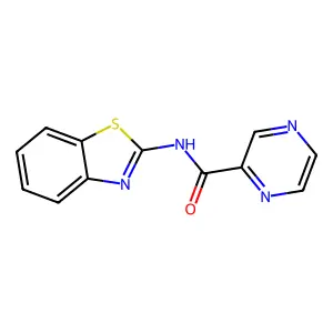 N-(1,3-benzothiazol-2-yl)pyrazine-2-carboxamide structure