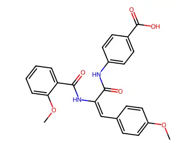 4-{[2-[(2-Methoxybenzoyl)amino]-3-(4-methoxyphenyl)acryloyl]amino}benzoic acid structure
