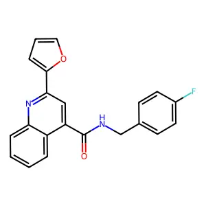N-[(4-fluorophenyl)methyl]-2-(furan-2-yl)quinoline-4-carboxamide structure