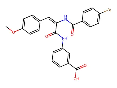 3-{[2-[(4-Bromobenzoyl)amino]-3-(4-methoxyphenyl)acryloyl]amino}benzoic acid structure