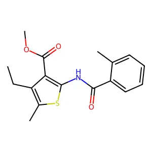 Methyl 4-ethyl-5-methyl-2-[(2-methylbenzoyl)amino]-3-thiophenecarboxylate structure