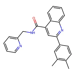 2-(3,4-dimethylphenyl)-N-(pyridin-2-ylmethyl)quinoline-4-carboxamide structure