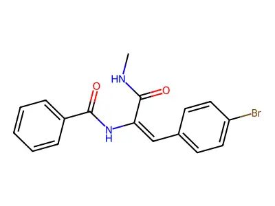 N-[(E)-1-(4-bromophenyl)-3-(methylamino)-3-oxoprop-1-en-2-yl]benzamide structure