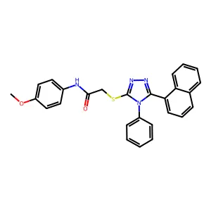 N-(4-methoxyphenyl)-2-[(5-naphthalen-1-yl-4-phenyl-1,2,4-triazol-3-yl)sulfanyl]acetamide structure