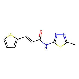 (E)-N-(5-methyl-1,3,4-thiadiazol-2-yl)-3-(thiophen-2-yl)acrylamide structure