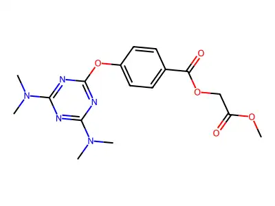 2-Methoxy-2-oxoethyl 4-{[4,6-bis(dimethylamino)-1,3,5-triazin-2-yl]oxy}benzoate structure