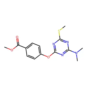 Methyl 4-[[4-(dimethylamino)-6-methylsulfanyl-1,3,5-triazin-2-yl]oxy]benzoate structure