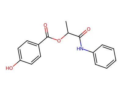 1-Oxo-1-(phenylamino)propan-2-yl 4-hydroxybenzoate structure