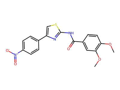 3,4-dimethoxy-N-[4-(4-nitrophenyl)-1,3-thiazol-2-yl]benzamide structure