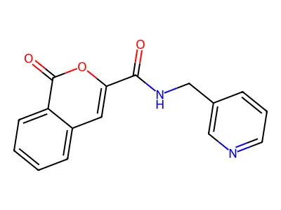 1-oxo-N-(3-pyridinylmethyl)-1H-isochromene-3-carboxamide structure