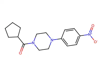 1-(Cyclopentylcarbonyl)-4-{4-nitrophenyl}piperazine structure