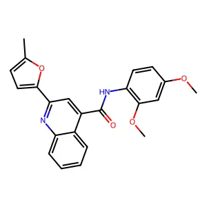 N-(2,4-dimethoxyphenyl)-2-(5-methylfuran-2-yl)quinoline-4-carboxamide structure